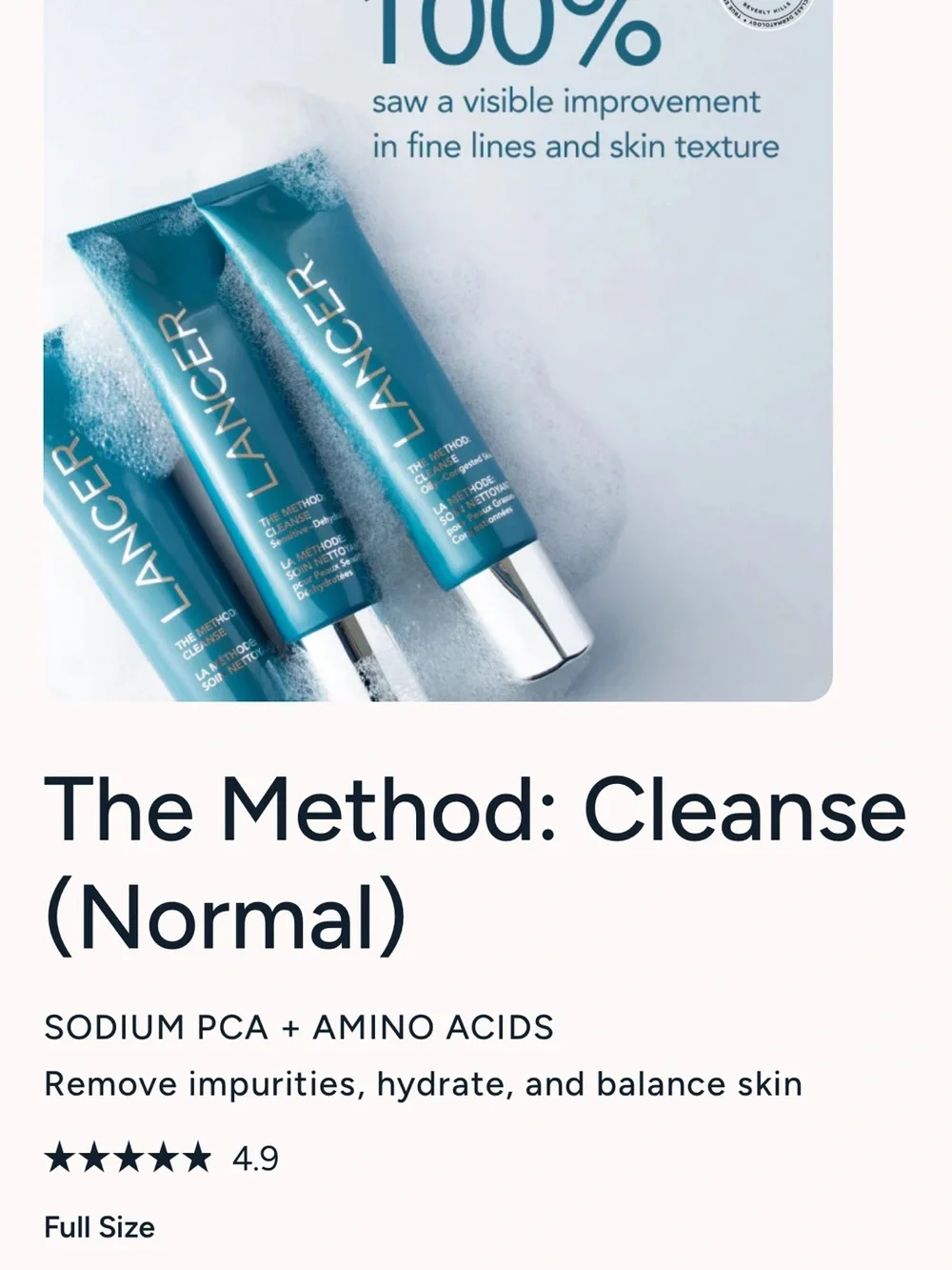 NIB Lancer CLEANSE Normal-Combination Skin Cleanser